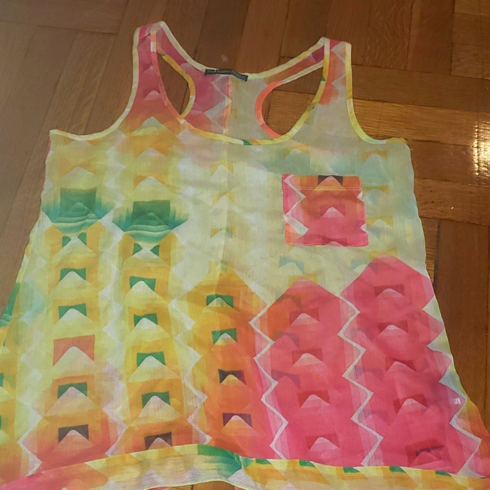 "Madison Paige" See-through Tropical Tank-Top 🦚